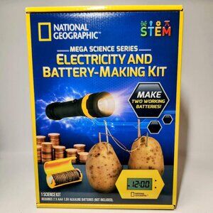 NATIONAL GEOGRAPHIC Battery Making Potato Clock and Penny Powered Flashlight Sci